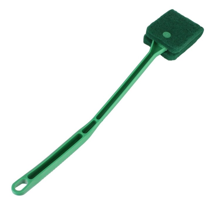 Aquariumglasbürsten Schwammreinigungswerkzeuge Langer Griff Doppelseitige Bürste Aquariumzubehör Schwimmender Reiniger grün