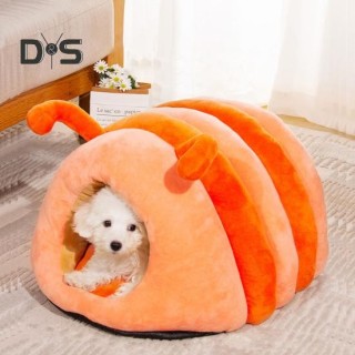 Katzennest mit abnehmbarem Kissen, wurmförmigem Kissen, Feuchtigkeitsschutz für Haustierkäfige, Unterseite, winddicht, wärmes