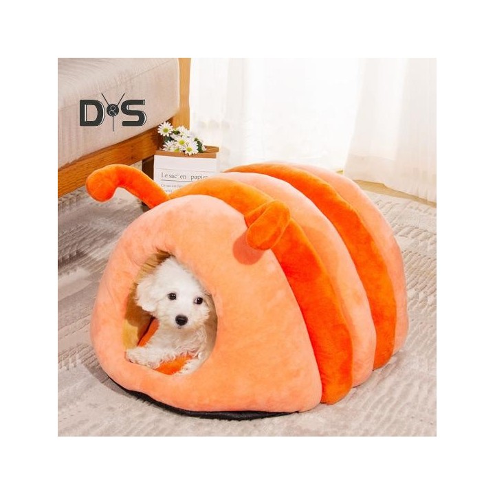 Katzennest mit abnehmbarem Kissen, wurmförmigem Kissen, Feuchtigkeitsschutz für Haustierkäfige, Unterseite, winddicht, wärmes