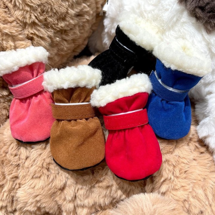 Winterstiefel für kleine Hunde mit wasserdichter, rutschfester Sohle, Bonbonfarben, Haustierschuhe, Stiefel, Socken, Schneest