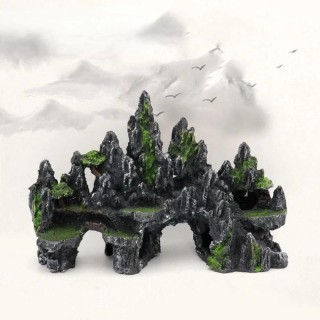 Steingarten Aquarium Dekoration Fisch Tank Verschönerung Harz dekorative Stein grün