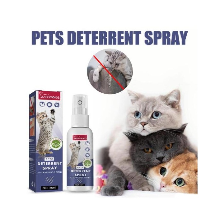 50 ml Anti-Kratz-Spray für Haustiere, sichere Inhaltsstoffe, haustierfreundlich, tragbar, verhindert Kratzer, sichere Haustie