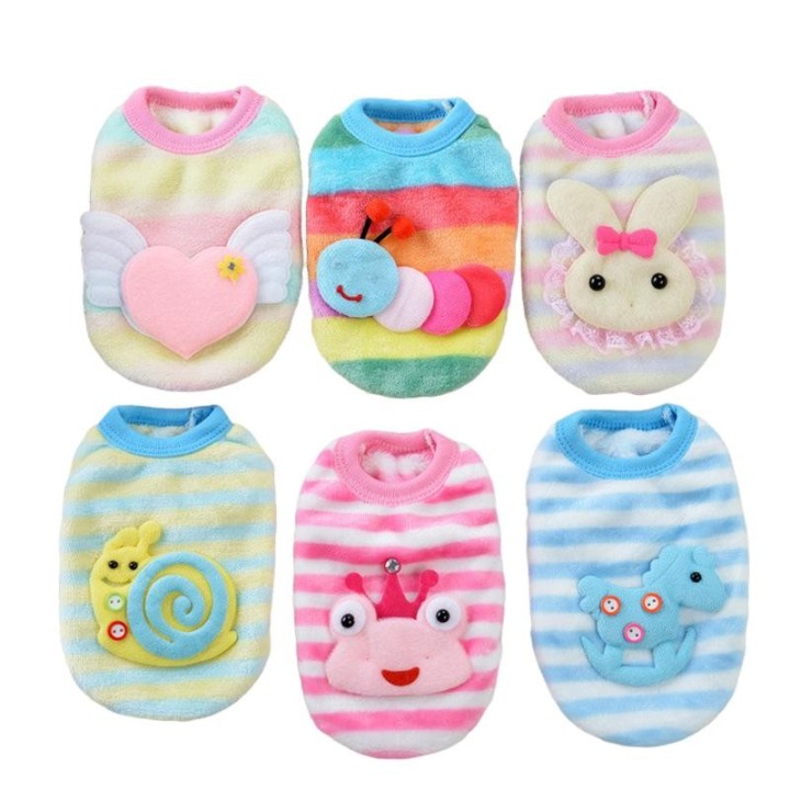 Cartoon-Welpenkleidung, Flanell, warmer Wintermantel für kleine Hunde, Pullover für Neugeborene, süße Haustierkleidung, Chihu