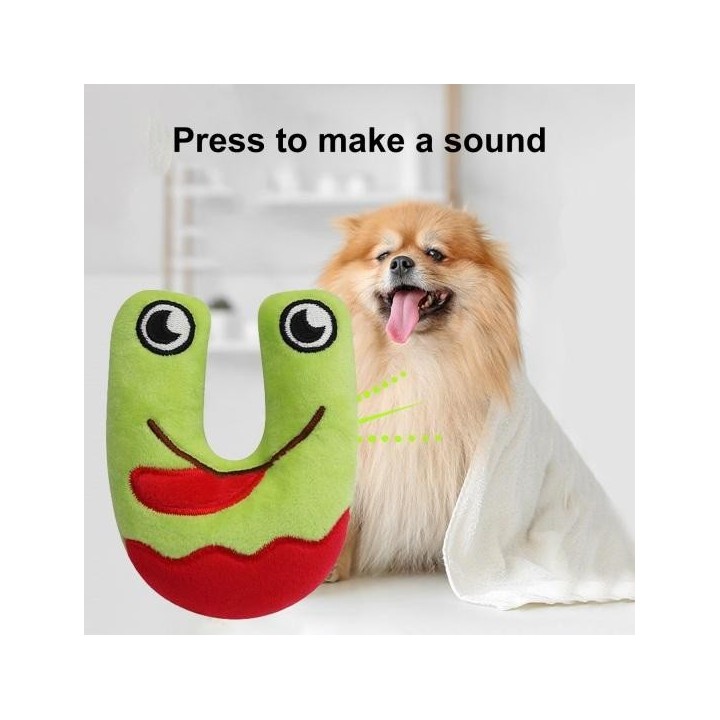Yousheng interaktives Alphabet-Plüsch-Hundespielzeug mit Geräuschen, bissfest, Zähneknirschen, lindert Langeweile, attraktive