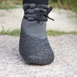 4-teilige modische, rutschfeste Hundeschuhe für den Außenbereich, einfarbig, wasserdicht, gestrickter Hundepfotenschutz mit v