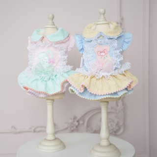 Haustier Herbst und Winter Neuer bunter Kaninchenrock mit kleinem Gitter, wind- und wasserdichter Wintermantel, Hundekleidung