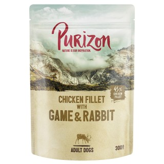 Purizon Original Adult 6 x 300 g - Hühnerfilet mit Wild & Kaninchen, Kürbis und Preiselbeere