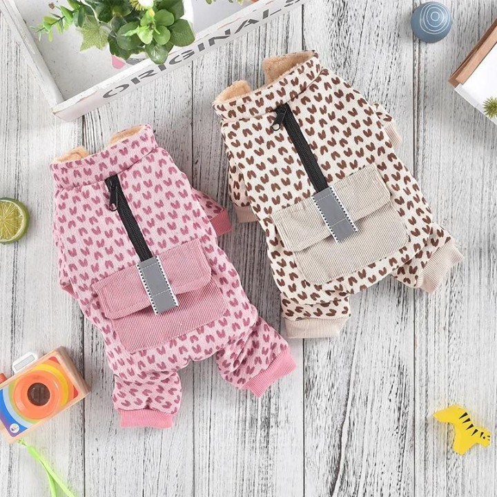 Haustier-Liebesmantel aus Samt mit vier Beinen und kleiner Tasche, reflektierender Streifen, Overall mit vier Ecken, Mantel f