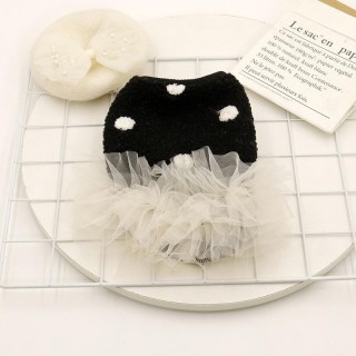 Haustier Polka Dot Bubble Mesh Kleid Herbst Winter Hund Plüsch Jacke Teddy Yorkshire Kleidung Katze Hund Weste Hundekleidung