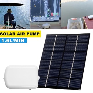 Solar-Teichbelüfter mit Luftpumpe, 2000 mA Backup-Batterie, Aquarium-Sauerstoffbelüfter, Luftpumpe mit Rohr weiß