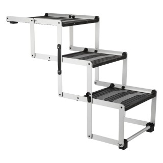 Trixie Friends on Tour 3-stufige Falt-Treppe, Aluminium/TPR - L 120 x B 37 x H 50 cm / L 100 x B 37 x H 57 cm