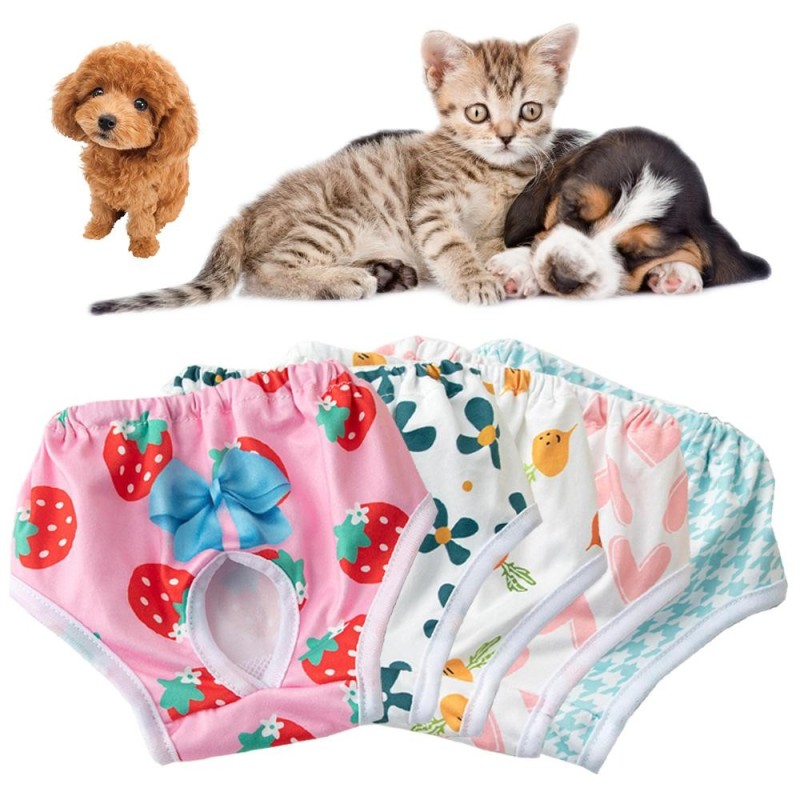 Hundewindeln Physiologische Hose Welpe Damenhöschen Shorts Unterwäsche Waschbar Hündin Diper Höschen Haustier Hund Katze Klei