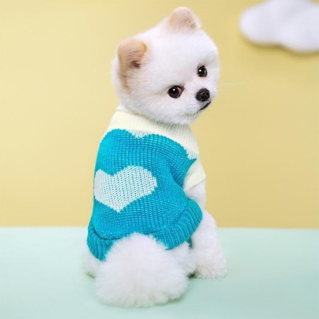 Welpen-Hundepullover für kleine mittelgroße Hunde und Katzen, warme Winterkleidung für Haustiere, Rollkragenpullover, Chihuah