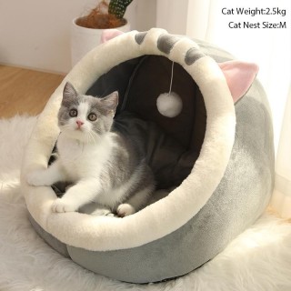 Tiefschlafendes Katzenbett, warmer Haustierkorb, gemütliches Katzenhaus, Kätzchenliege, Kissen, Katzenbett, Zelt, sehr weich,