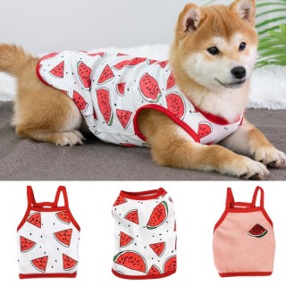 Niedliches Weste-Shirt mit Obst-Print für kleine Hunde, Haustier-Unterhemd, Kleidung für den Sommer, Baumwolle, für Welpen, C