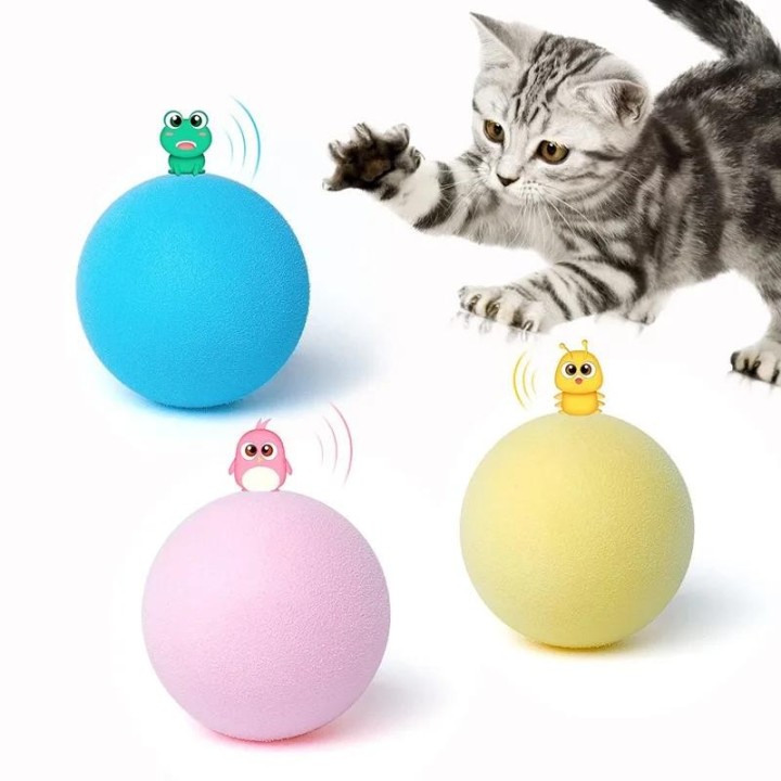 Interaktiver Ball Smart Cat Toys Plüsch Elektrisches Katzenminzen-Trainingsspielzeug Kätzchen Touch Sounding Haustierprodukt