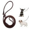Hundetrainings-Schlupfleine, glatte, langlebige Hundeleine aus echtem Leder, dünn und verstellbar, Schlupfhalsband für Welpen