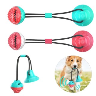 Kauspielzeug für Hunde aus Seilball für mittelgroße und große Hunde, langsamer Futterspender, Zahnreinigung, eingebaute Glock