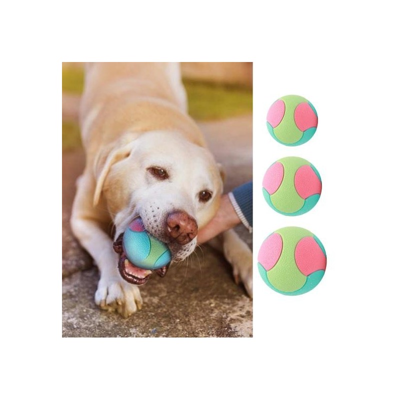 Ballspielzeug zum Zähneknirschen, zur Linderung von Langeweile, beißfest, hochfedernder Hundeball S