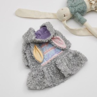 Grauer Kaninchen-Kaschmirmantel, bestickte Kleidung, Haustierkleidung, Hundekleidung, Herbst- und Winter-Kaschmirjacke, warme