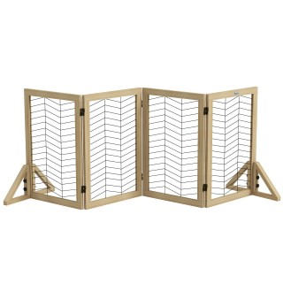 PawHut Hunde Absperrgitter aus Holz, Türschutzgitter, Klappbares Hundegitter