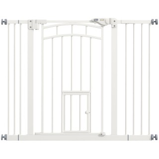 74-100 cm Hunde Treppenschutzgitter, Hundeabsperrgitter mit Katzenklappe