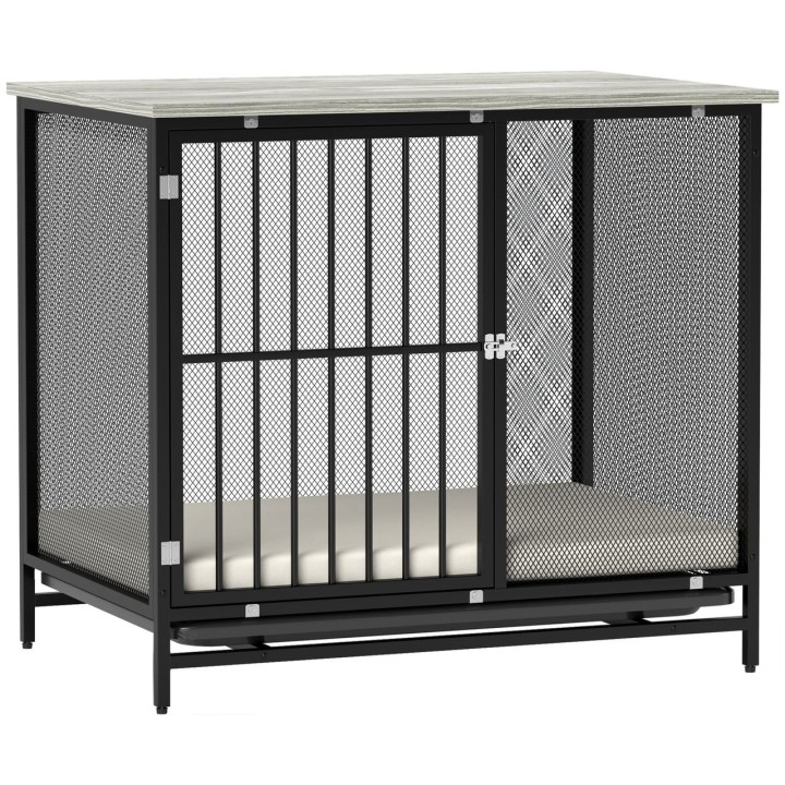 PawHut Hundekäfig für Zuhause, Hundehütte mit Kissen, für Hunde unter 20 kg