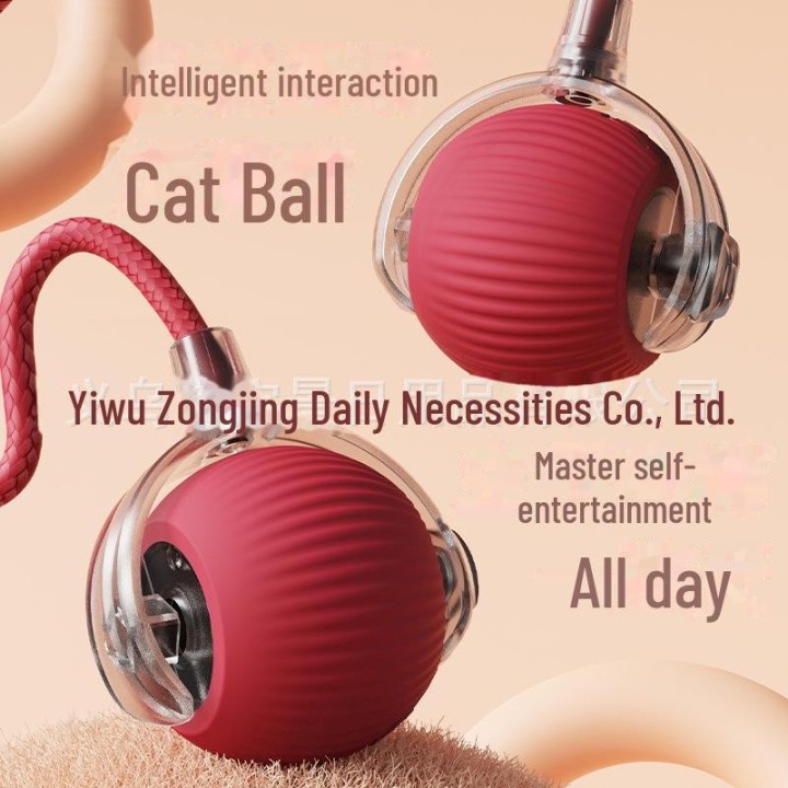 „Automatischer Katzenunterhaltungsball mit Seil – Selbstspielspielzeug gegen Langeweile“ with rope grün