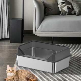 Katzentoilette, Becken, niedriger Einstieg, Bettpfanne, halbgeschlossen, leicht zu reinigen, spritzwassergeschützt dunkelgrau