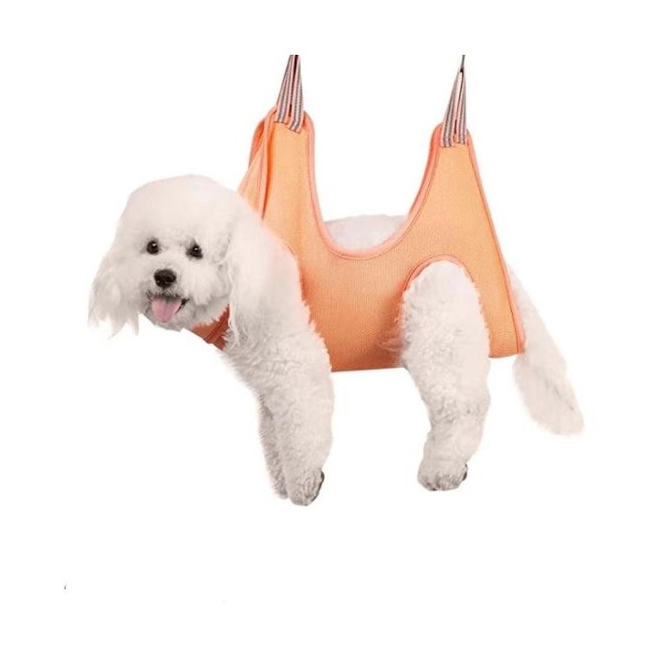 Bequeme Haustier-Fellpflege-Hängematte für stressfreies Baden, Trimmen und Krallenschneiden von Hunden und Katzen XS rot