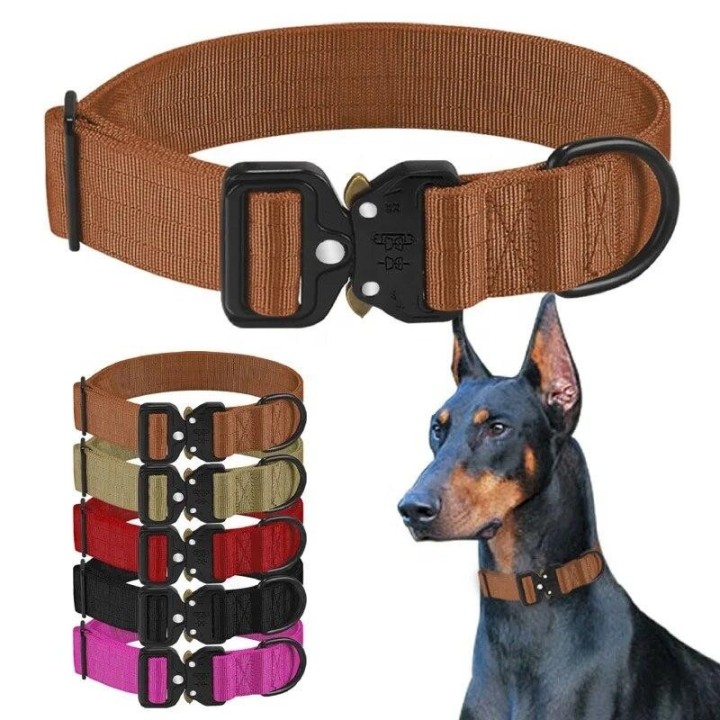 OEM Großes verstellbares Hundehalsband K9 Tactical Combat Pet Collar Waschbares Nylonhalsband für kleine, mittelgroße und gro