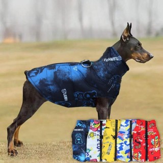Modische wasserdichte Jacke für große Hunde, Herbst- und Wintermantel für Haustiere mit Traktionsschnalle, Dobermann, Pinsche