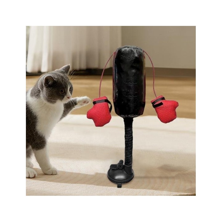 Katzen-Boxsack-Spielzeug mit Handschuhen, interaktiver Mini-Boxsack für Katzen und Kätzchen, Spielspielzeug, Haustier-Teasing