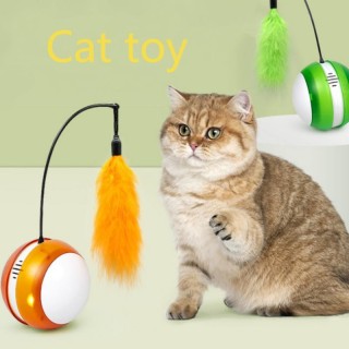 Haustier Katze Ball Tumbler Elektrische Haustier Katze Spielzeug Weiche Rolling Ball Feder Katze Stick Katze Spielzeug Hund K