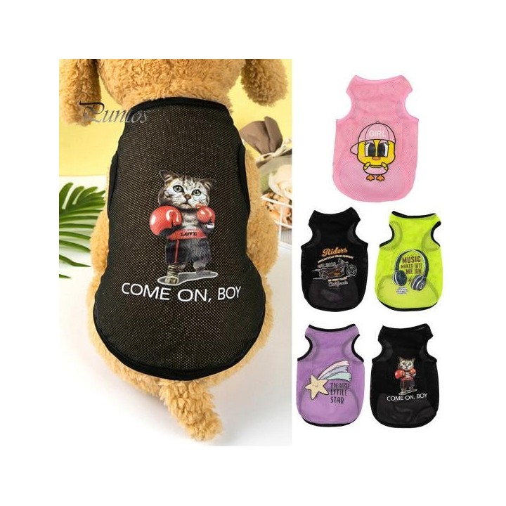 Gute helle Farbe, auffälliges Haustier-Kleidungsstück, ärmellose Weste mit Sonnenschutzdruck, Bekleidungszubehör S fluoreszie