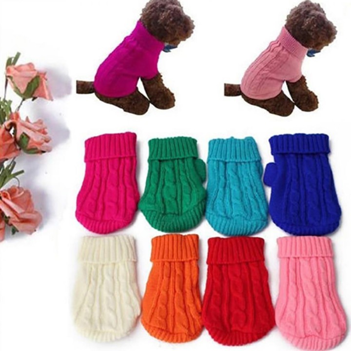 Mode Haustier Hund Katze Gestrickter Pullover Winter Warmer Mantel Welpe Süße Jacke Bekleidung 14