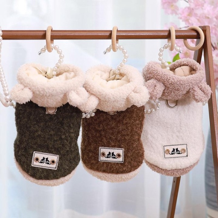 Haustier Plüschbär Mütze Mantel Herbst/Winter Kapuzenpullover Teddybär Yorkshire Kleine Hunde Wintermantel Dicker Mantel Welp