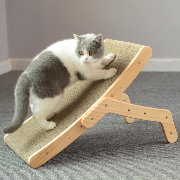 Katzenkratzer, Loungebett, Holzrahmen, Katzenkrallenpolster, Kratzbrett, kratzfester Schaber für Katzen Replace Board