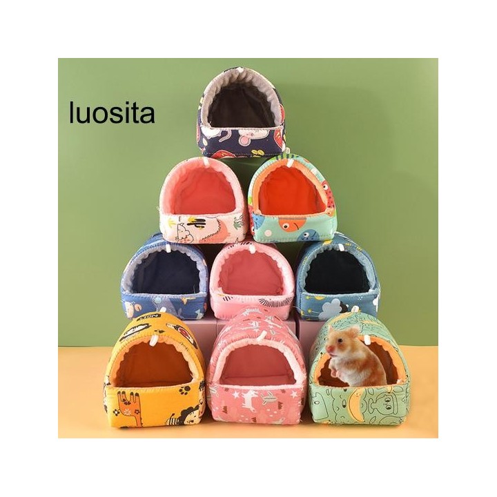 Meerschweinchennest, Cartoon-Muster, Haustierversteck, warmes Kleintier, Hamster, Eichhörnchen, Bett, Haus, Käfigzubehör S