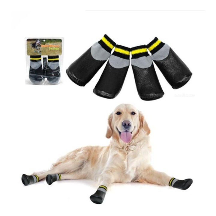 Wasserdichte Hundesocken für den Außenbereich, regenfeste, verschleißfeste, rutschfeste, elastische Schuhe S schwarz