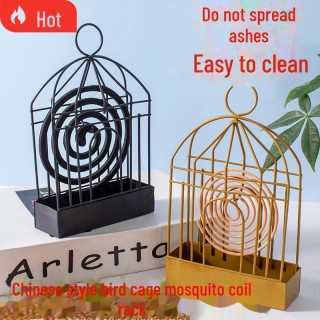 Kreativer Vogelkäfig-Mückenspulenständer für den Innenbereich mit Aschenbecher und feuerfester Abdeckung für Aromatherapie-Of