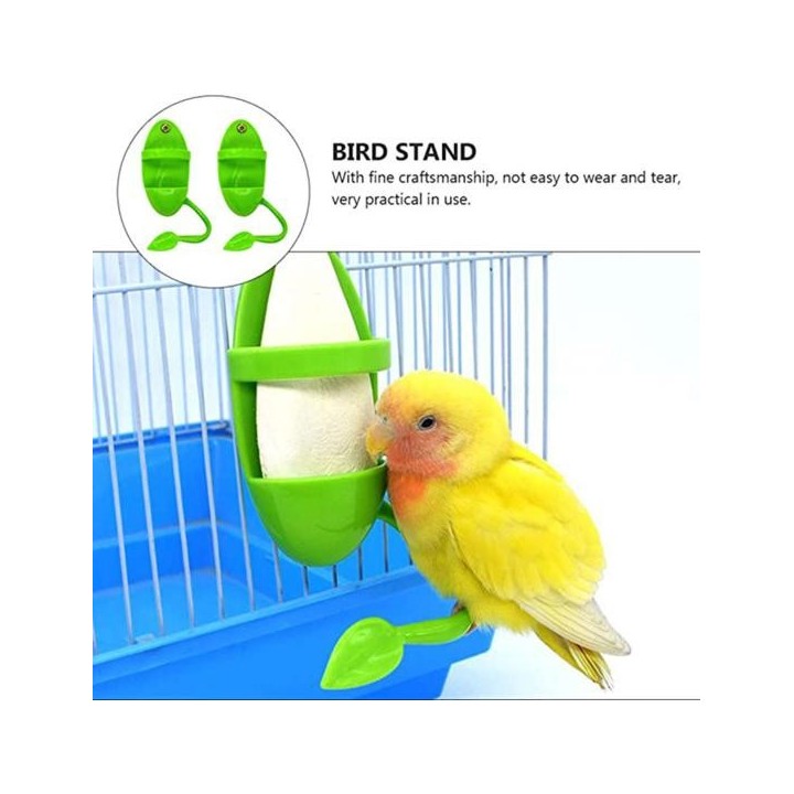 Vogel Schüssel Halter Fütterung Container mit Ständer Halten Obst Tintenfisch Knochen Gemüse Käfig Zubehör grün