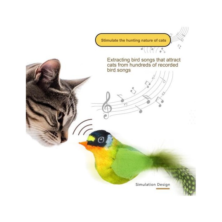 Yousheng 1 Set Katzenspielzeug Interaktives realistisches Vogel-Katzenspielzeug Weiches Plüsch-Katzenspielzeug mit natürliche