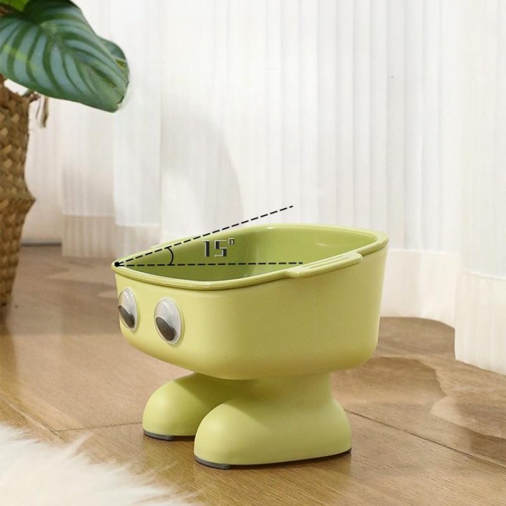 Big Eyed Robot Nackenschutz Katzennapf Haustierfütterung Wasser- und Futterintegration Nackenschutz Anti-Umkipp-Napf Katzenhu