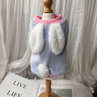 Herbst Winter Haustier Plüsch Weste Niedliche Kaninchen Ohr Plüsch Kleidung Hund Mantel Spitze Kaninchen Ohr Teddy Weste Desi