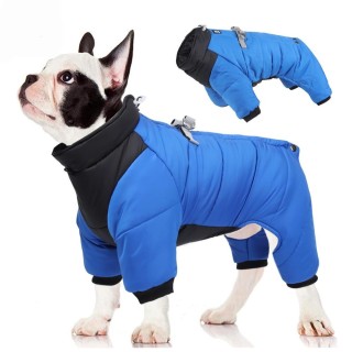 Wasserdichter Hunde-Overall-Mantel, Winter-Haustier-Hundekleidung, warme Welpen-Baumwolljacke für kleine mittelgroße Hunde, M
