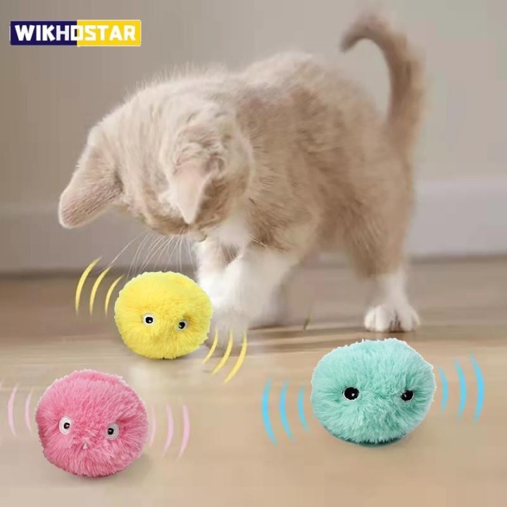 Interaktiver Ball Smart Cat Toys Plüsch Elektrisches Katzenminzen-Trainingsspielzeug Kätzchen Touch Sounding Haustierprodukt