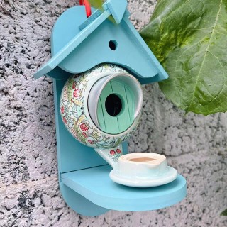 Keramik Teekanne Garten Hängen Vogel Feeder Kolibri Vogelhaus 12x11x22cm Zubehör Vielseitig für Style A