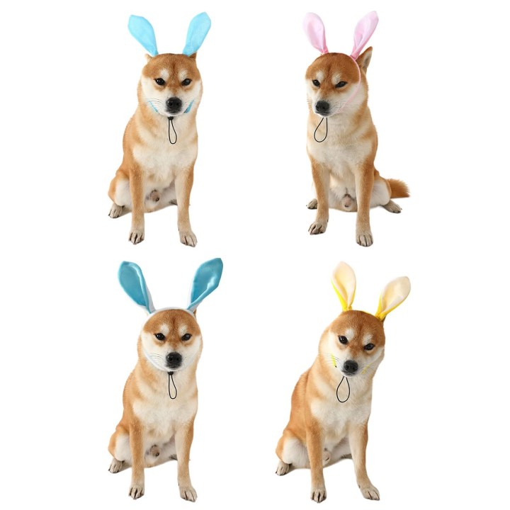 Verstellbares Stirnband mit Kaninchenohren für Katzen und Hunde, Festival-Kostüm für Haustiere, Haarreif, schöne Ohren, Kopfb