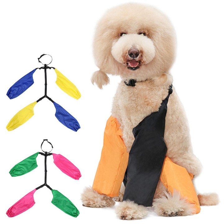Strapazierfähige Hunde-Stiefel-Leggings mit Hosenträgern Farblich passende Hunde-Leggings mit Verbindungskragen Wasserdichte